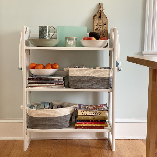 Small bookcase neatly organized