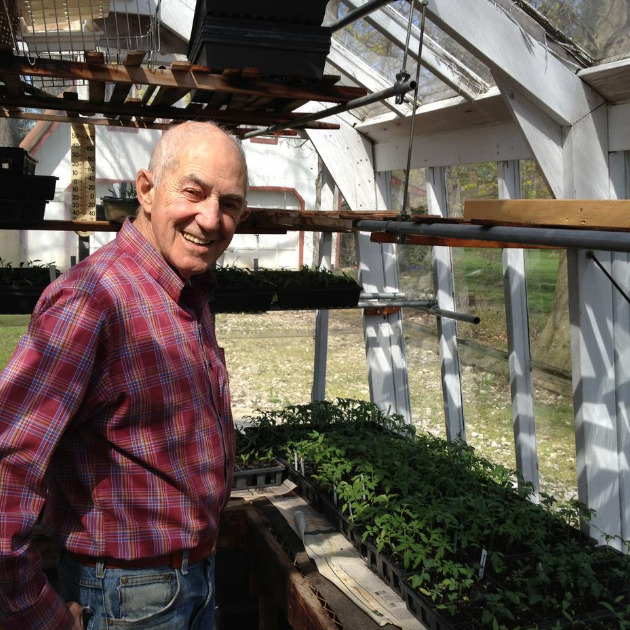 Grandpa in his greenhouse