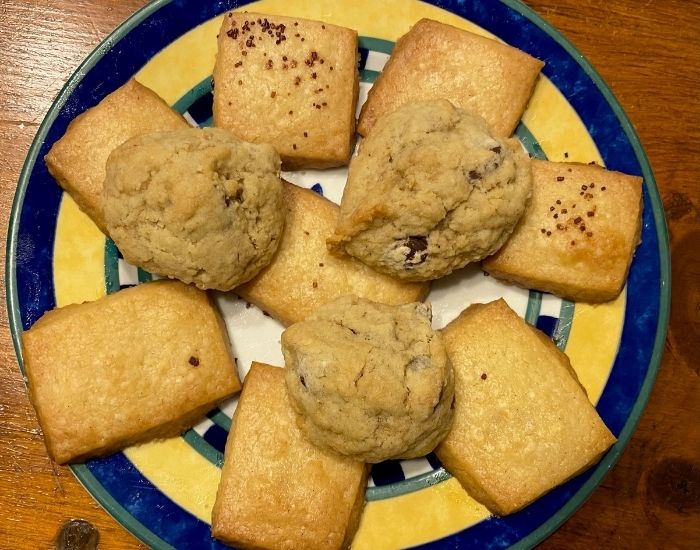 plate of shortbread cookies made from make ahead cookie dough