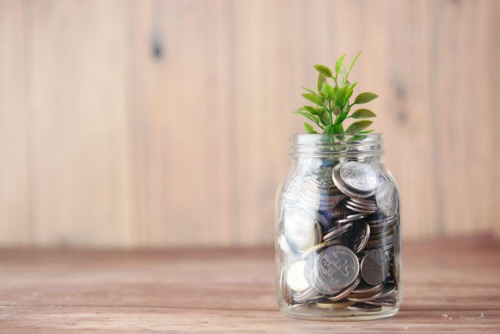 coins in a jar