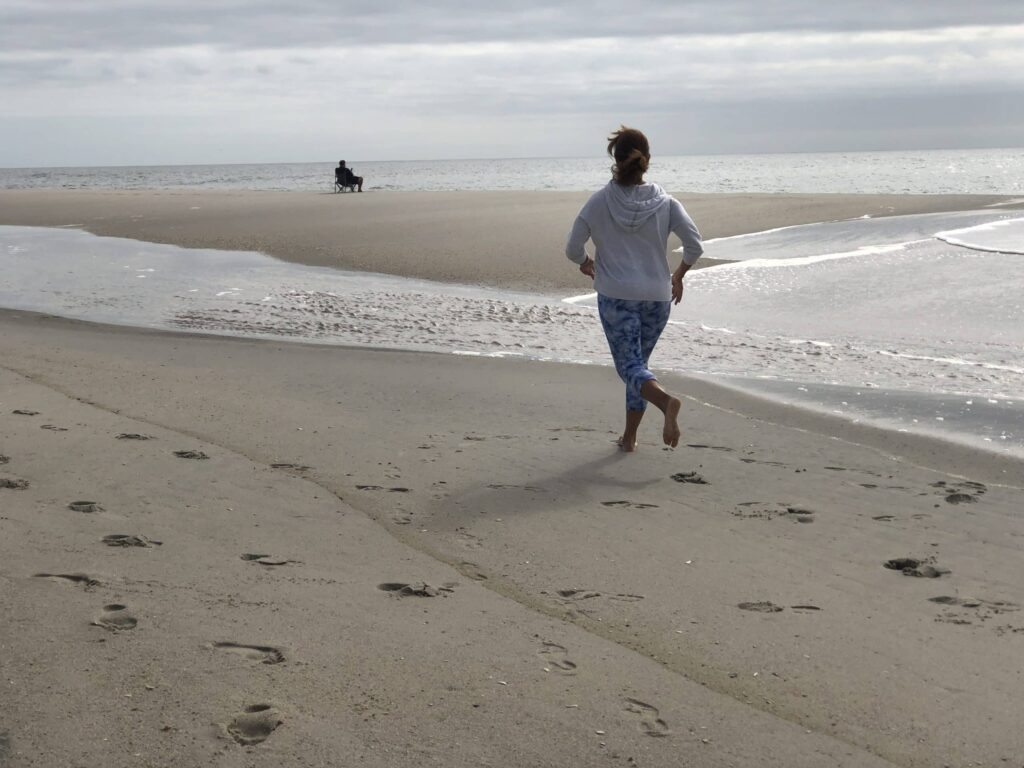 janice running on beach