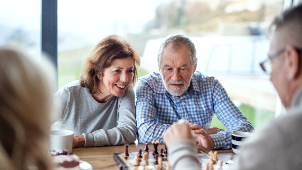 table of people playing chess