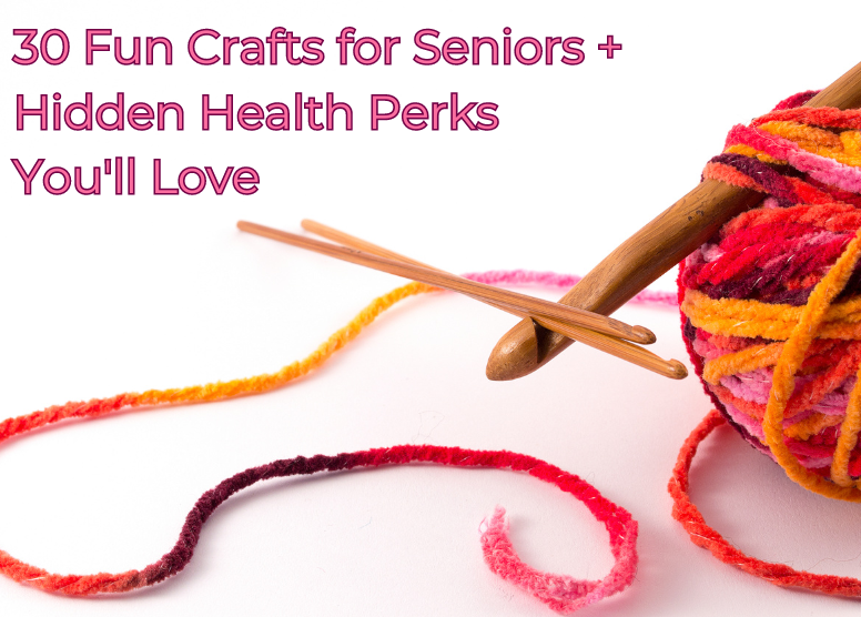 cover of crafting for seniors with yarn