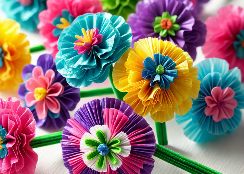 paper flowers one of several good crafts for seniors