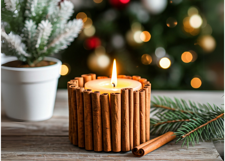 cinnamon stick candle holder